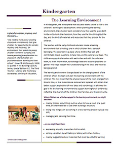 kindergarten learning environment cover