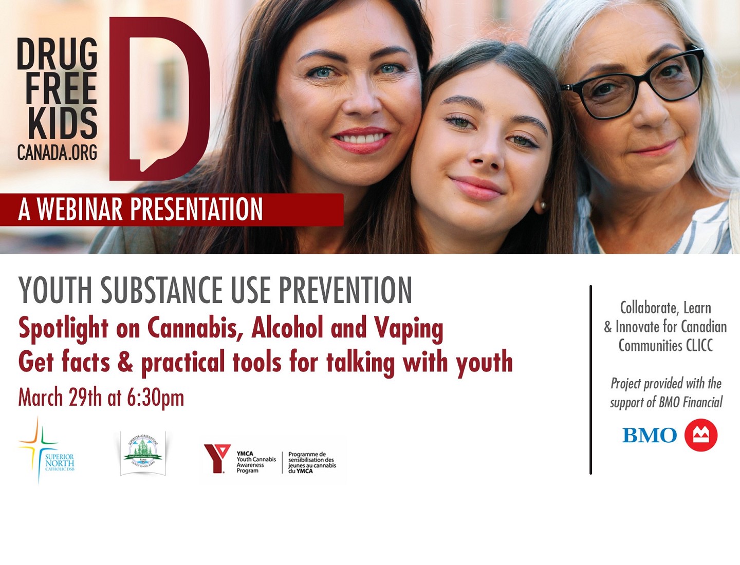 Webinar invitation for Youth Substance Use Prevention