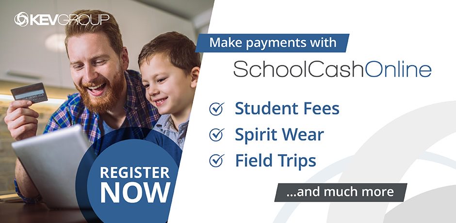 image of dad-and-son registering for school cash online